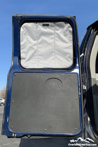 Ford E350 Van Deluxe Insulated Magnetic Rear Door Window Covers by Overland Gear Guy