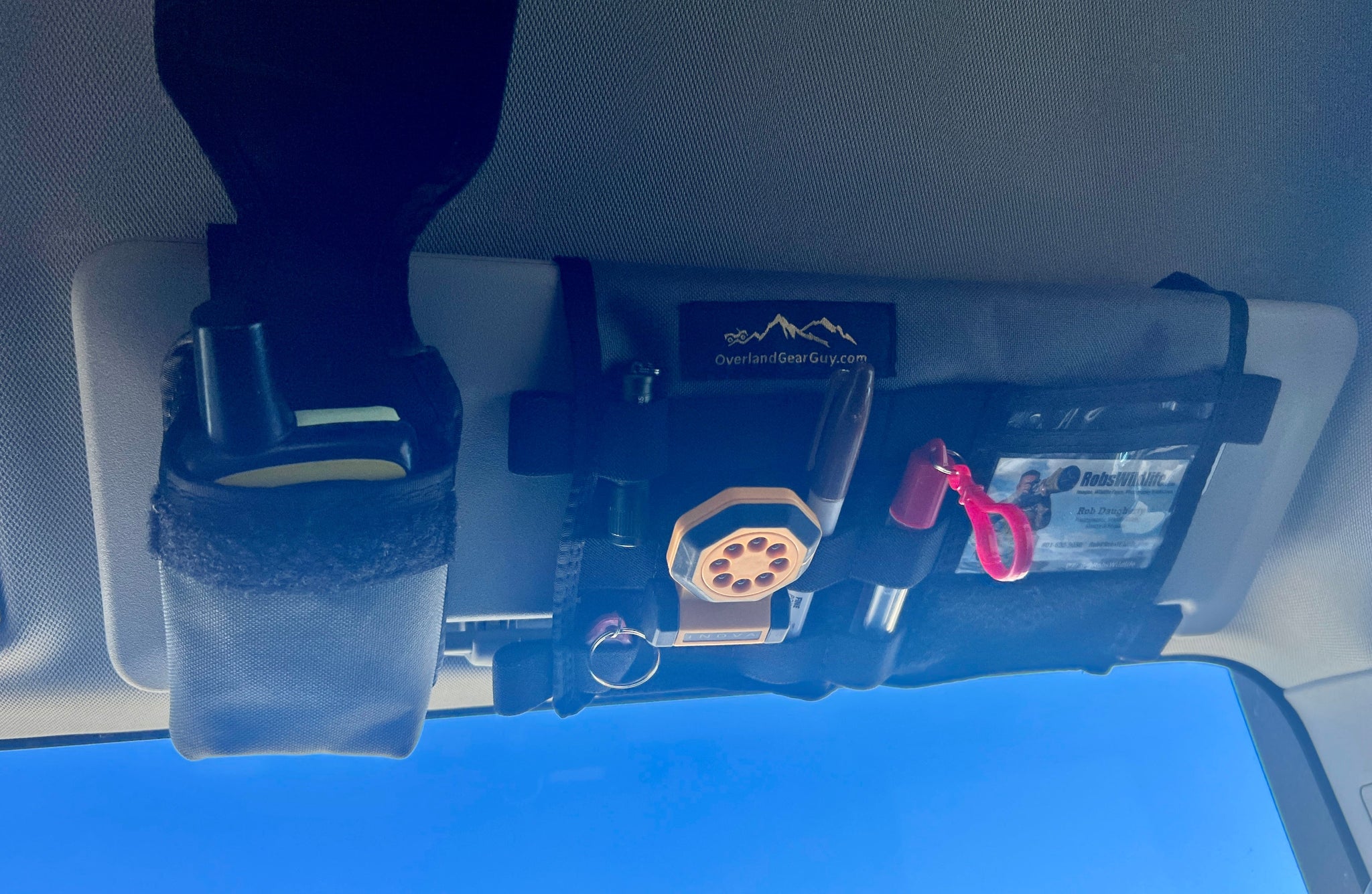 INEOS Grenadier MOLLE Visor Organizer With MIRROR Overland Gear Guy