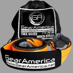 Gear America Heavy Duty Tree Saver Winch Strap 3" x 8' | 35,000 lbs Capacity