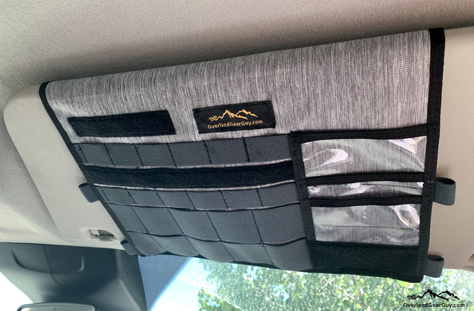 Ford Transit Visor Organizer with mirror by Overland Gear Guy