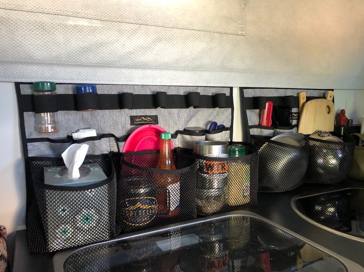 storage for campers Four Wheel Campers Kitchen Organizer Slide in