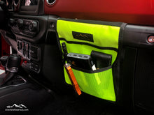Load image into Gallery viewer, Fluorescent Lime Yellow Jeep Passenger Grab Handle Accessories Flat Pocket with Velcro by Overland Gear Guy