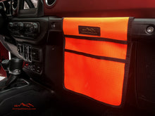 Load image into Gallery viewer, Neon Orange Jeep Passenger Grab Handle Accessories Flat Pocket with Velcro by Overland Gear Guy