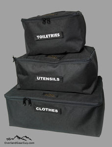 Fabric collapsible storage cube by Overland Gear Guy, soft sided fabric cube, storage accessories