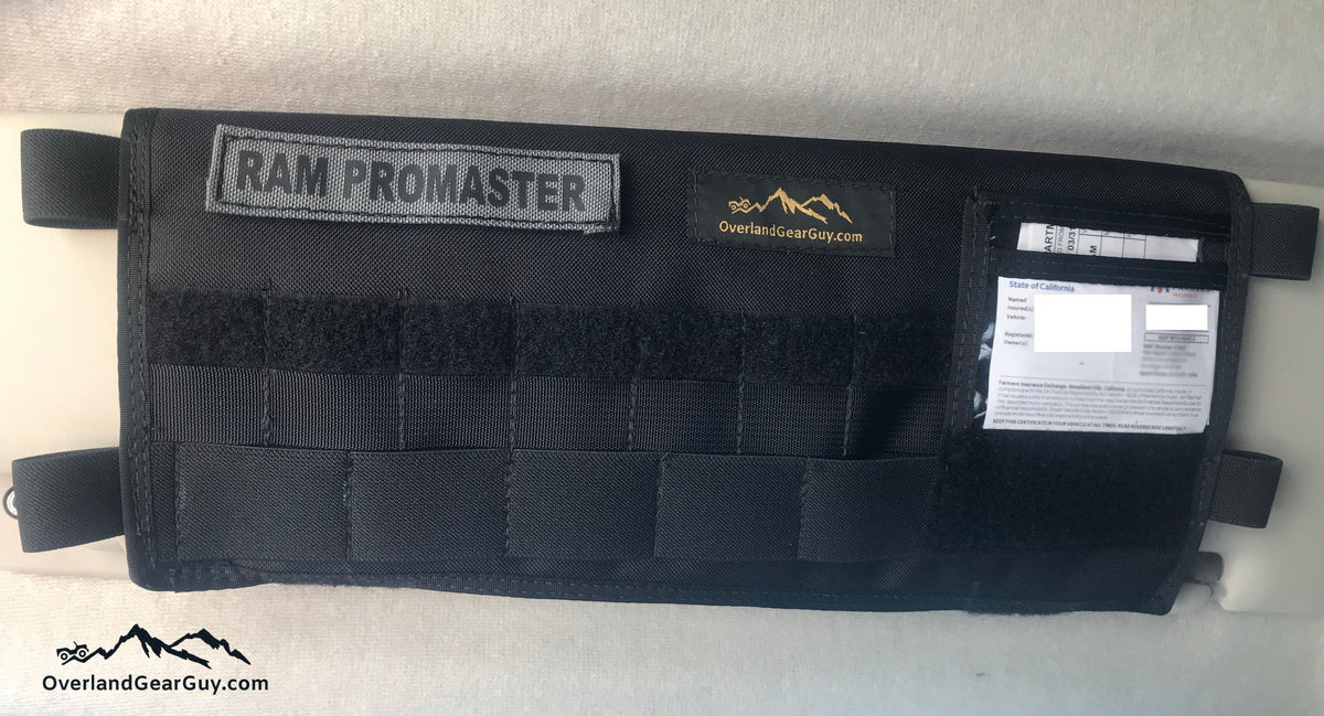 ProMaster Van Sun Visor Organizer with Mirror by Overland Gear Guy ...