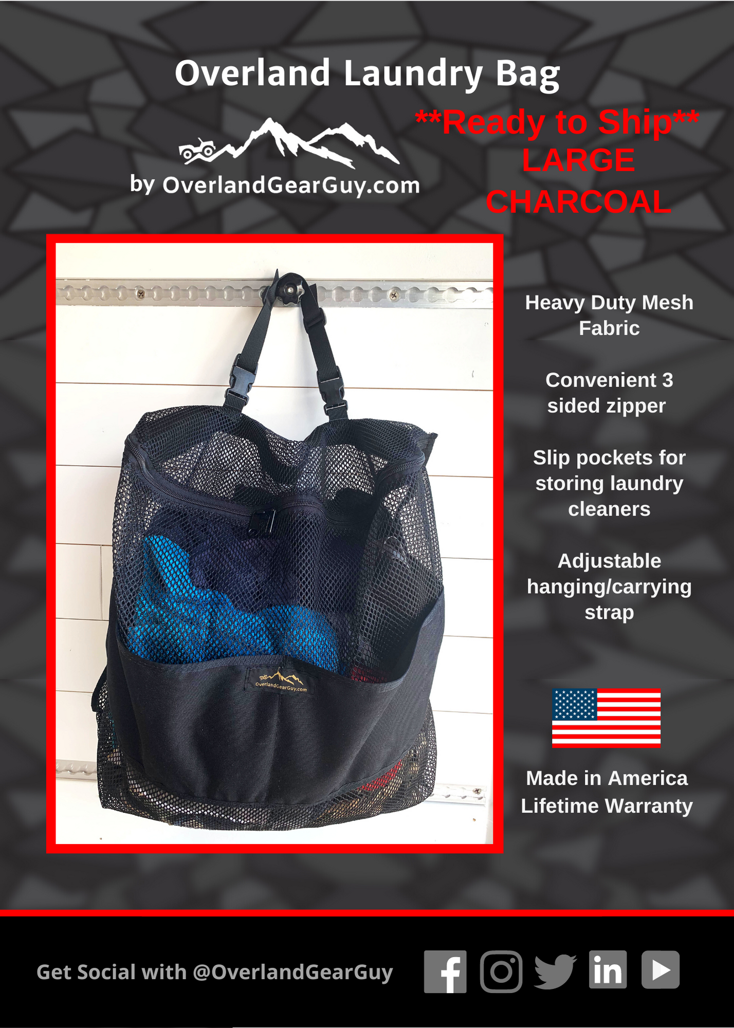 Mesh Laundry Bag by Overland Gear Guy camping accessories