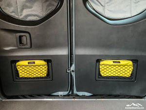 Yellow Storage Pouch with Velcro ID Tag - Sprinter Van Door Storage Pouch by Overland Gear Guy