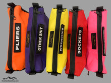Load image into Gallery viewer, Tool Pouch with mesh ends and velcro ID Tag by Overland Gear Guy, Colorful Tool Pouches, Tool Bags, Custom Tool Pouches
