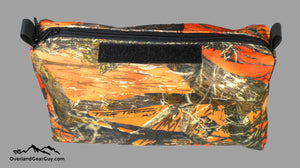 Blaze Orange True Timber Storage Pouch with velcro ID Tag by Overland Gear Guy