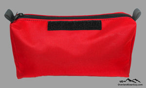Red Modular Storage Pouch with velcro ID tag by Overland Gear Guy