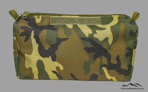 Woodland Camo Storage Pouch with velcro ID Tag by Overland Gear Guy